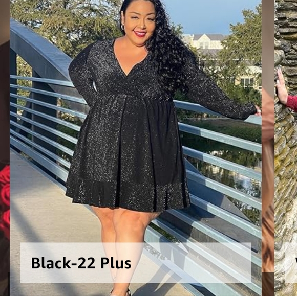 IN'VOLAND Glitter Cocktail V-neck Dress - Picture 9 of 9